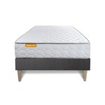 SEPTNUITS Matelas Mémoire de forme + sommier kit gris Memo. Coloris disponibles : Gris