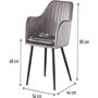 Voir la diapositive 3 : Habitat et Jardin Lot de 2 chaises  Velma  en velours avec accoudoirs - Gris