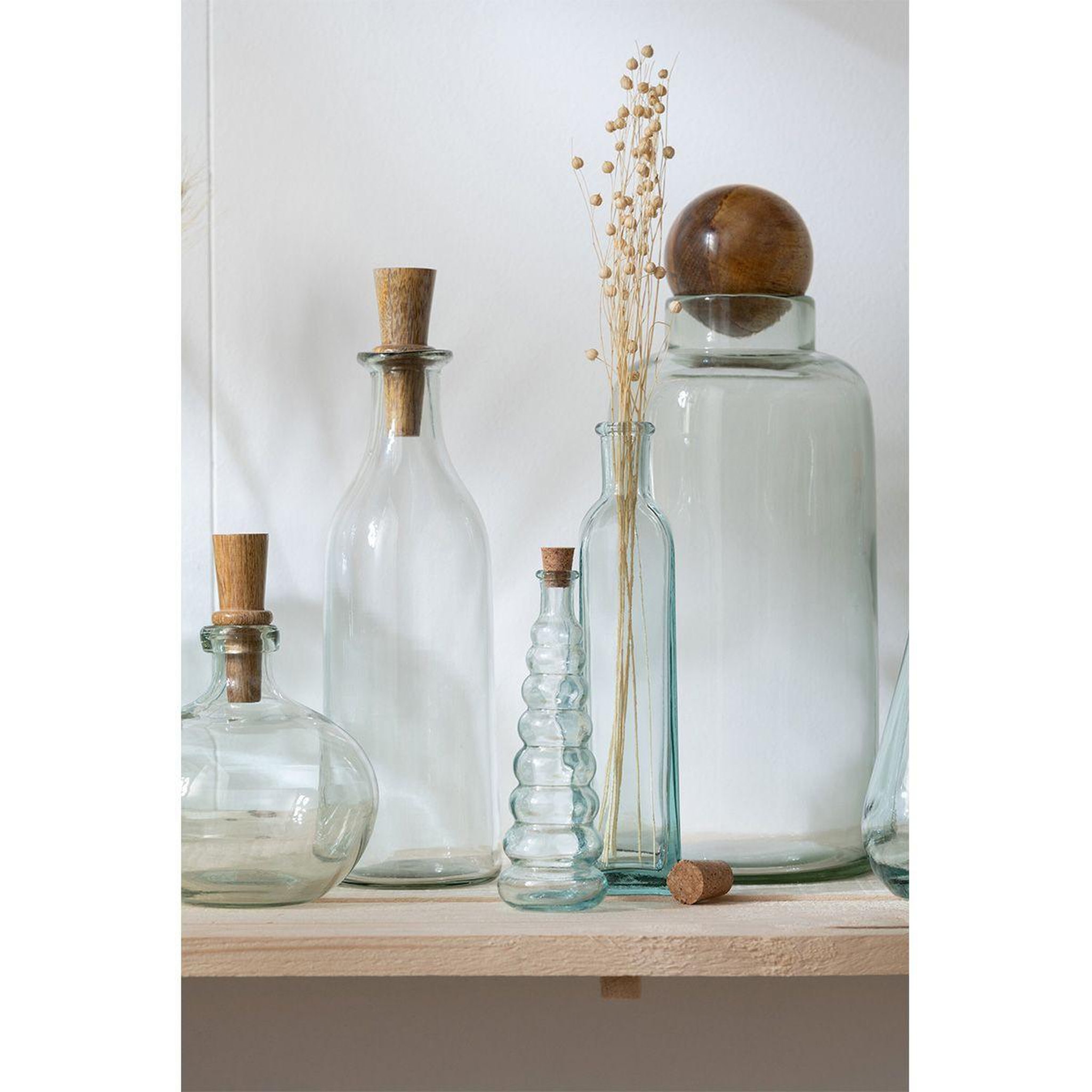 Voir la diapositive 5 : J-LINE Vase déco en verre  clarissa  36cm transparent
