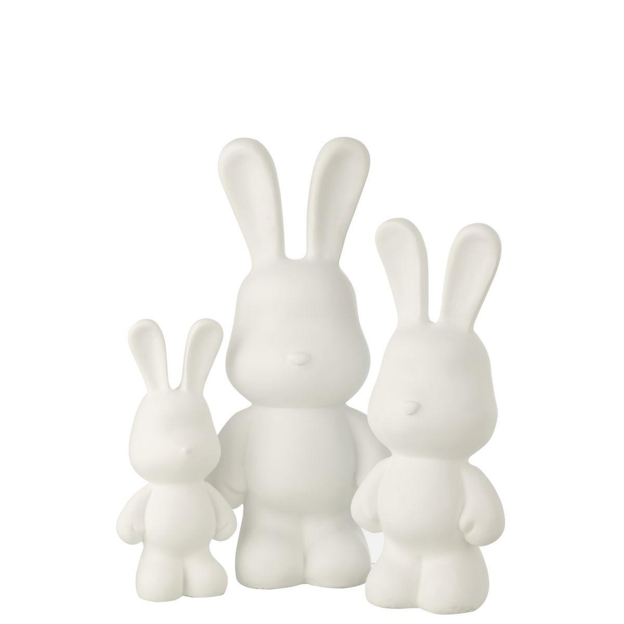 Voir la diapositive 4 : J-LINE Statue lapin en résine  eddy  59cm blanc
