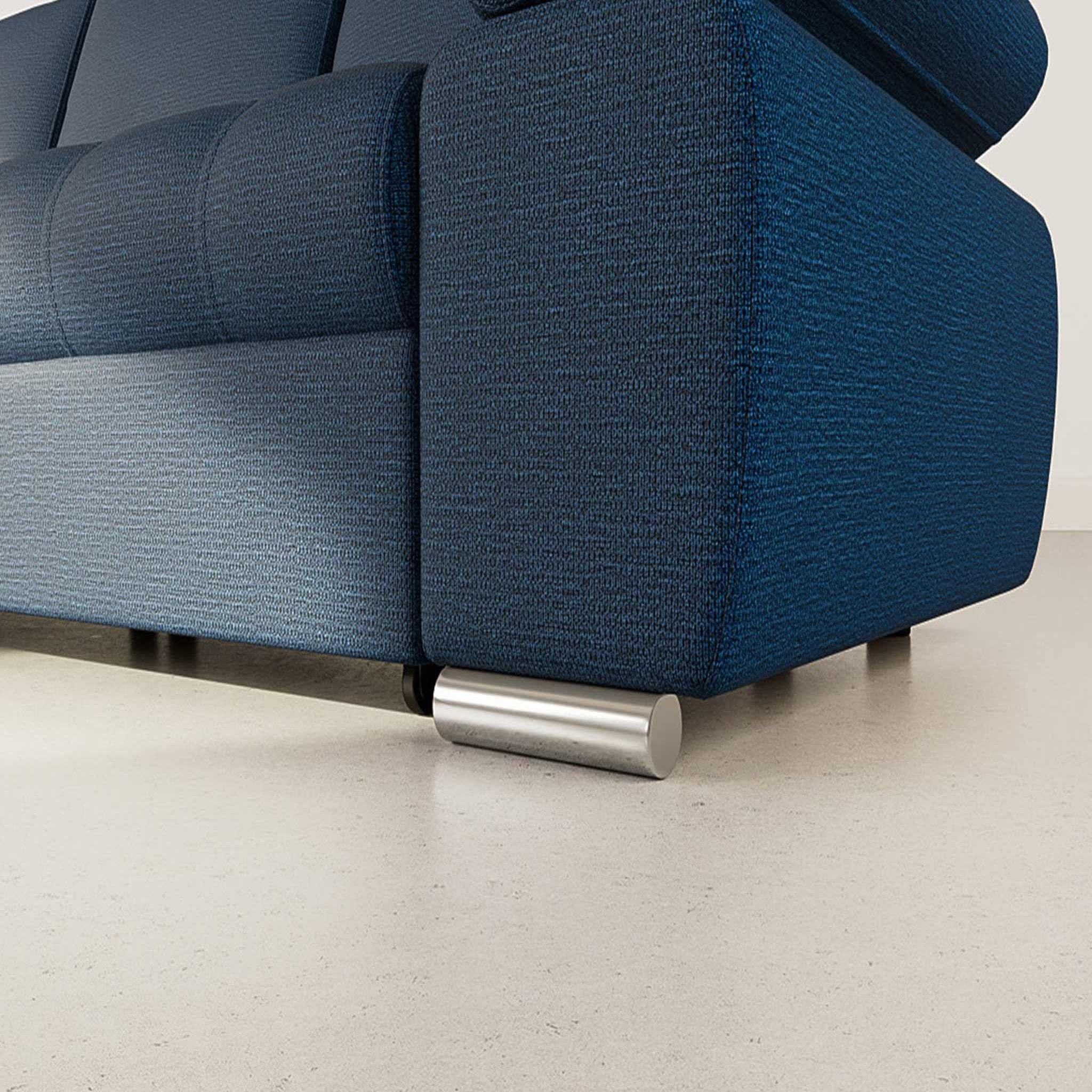 Voir la diapositive 4 : BEST MOBILIER Bianca - canapé d'angle gauche 4 places convertible avec coffre en tissu texturé