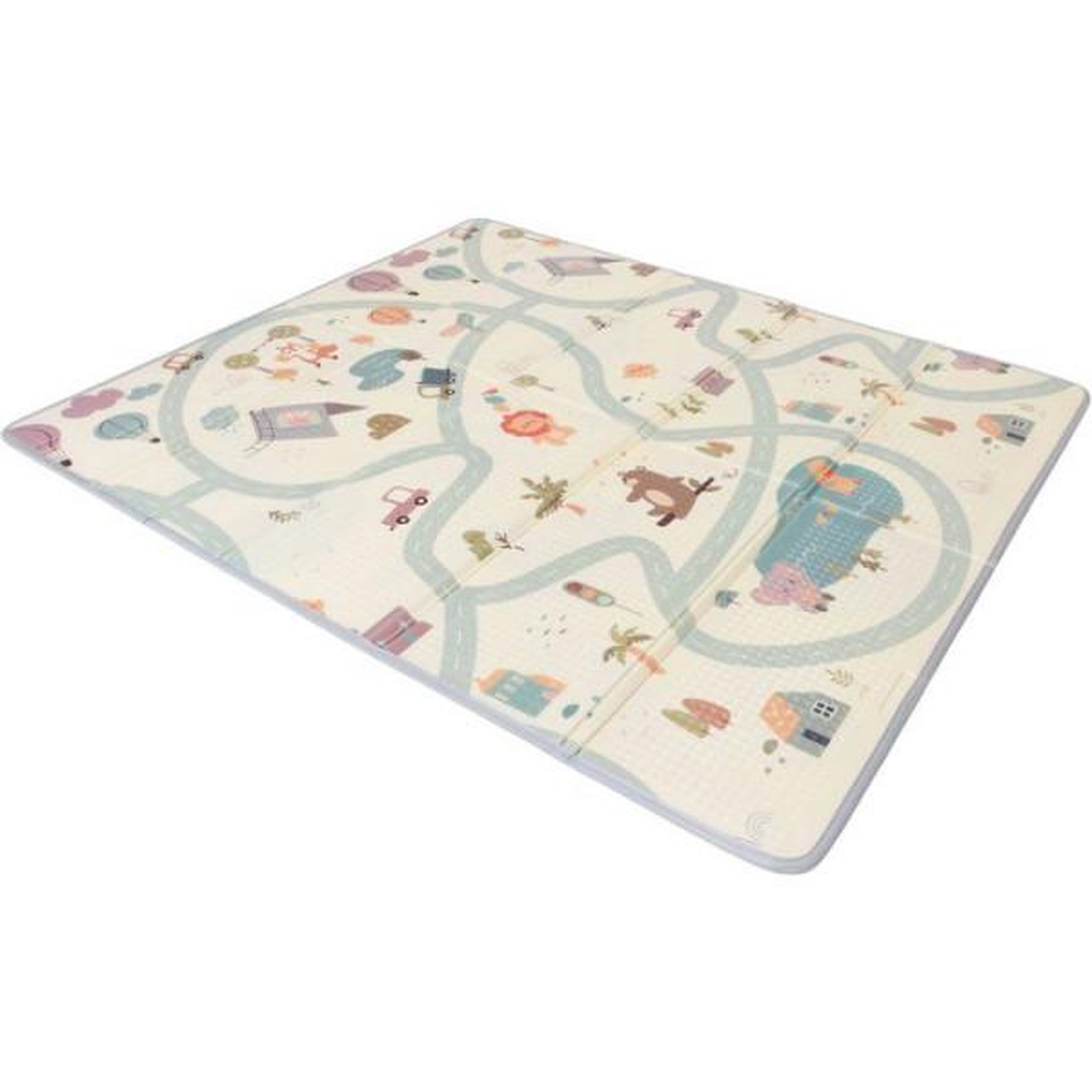 Voir la diapositive 4 : TINEO Maxi tapis d'éveil - TINEO - Réversible - 150 x 180 cm - Face animaux / Face circuit de voiture