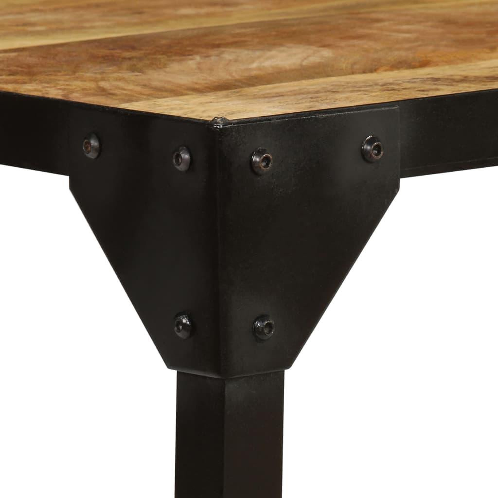 Voir la diapositive 4 : VIDAXL Table basse bois massif de manguier brut et acier 110 cm