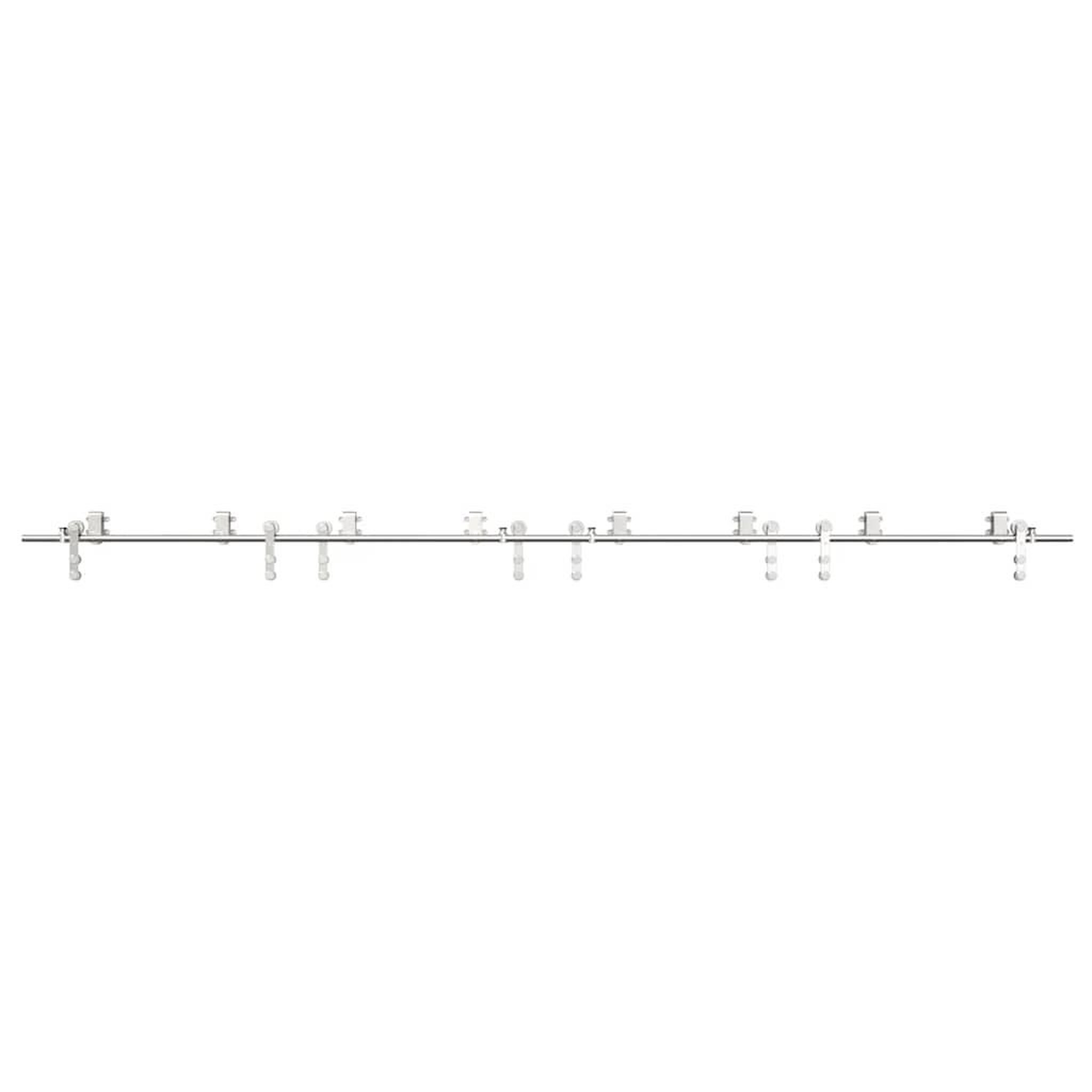 Voir la diapositive 5 : VIDAXL Kit fixation porte coulissante 366 cm Acier inoxydable Argente