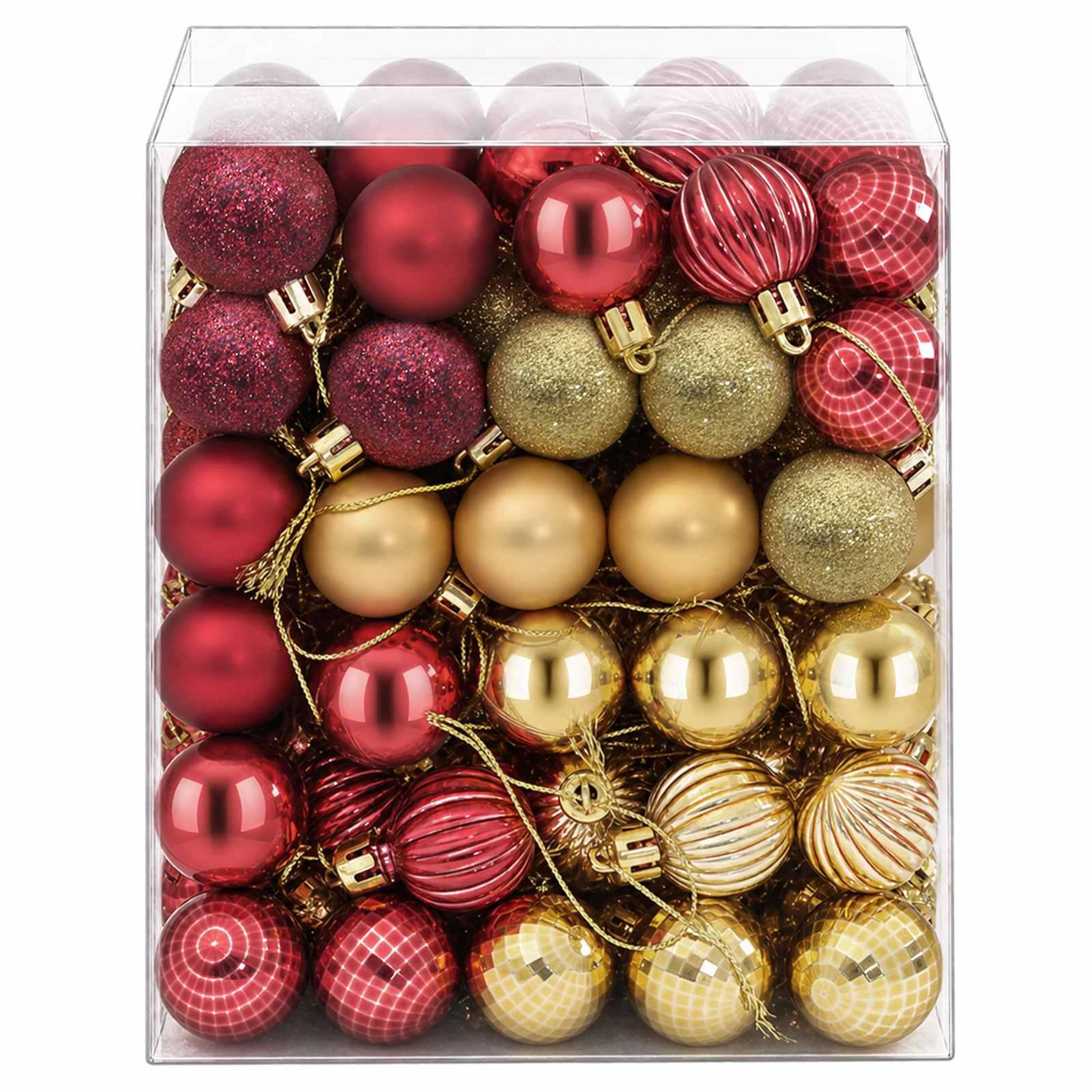 Voir la diapositive 4 : VIDAXL Ensemble de boules de Noël 150 pc Or et rouge bordeaux