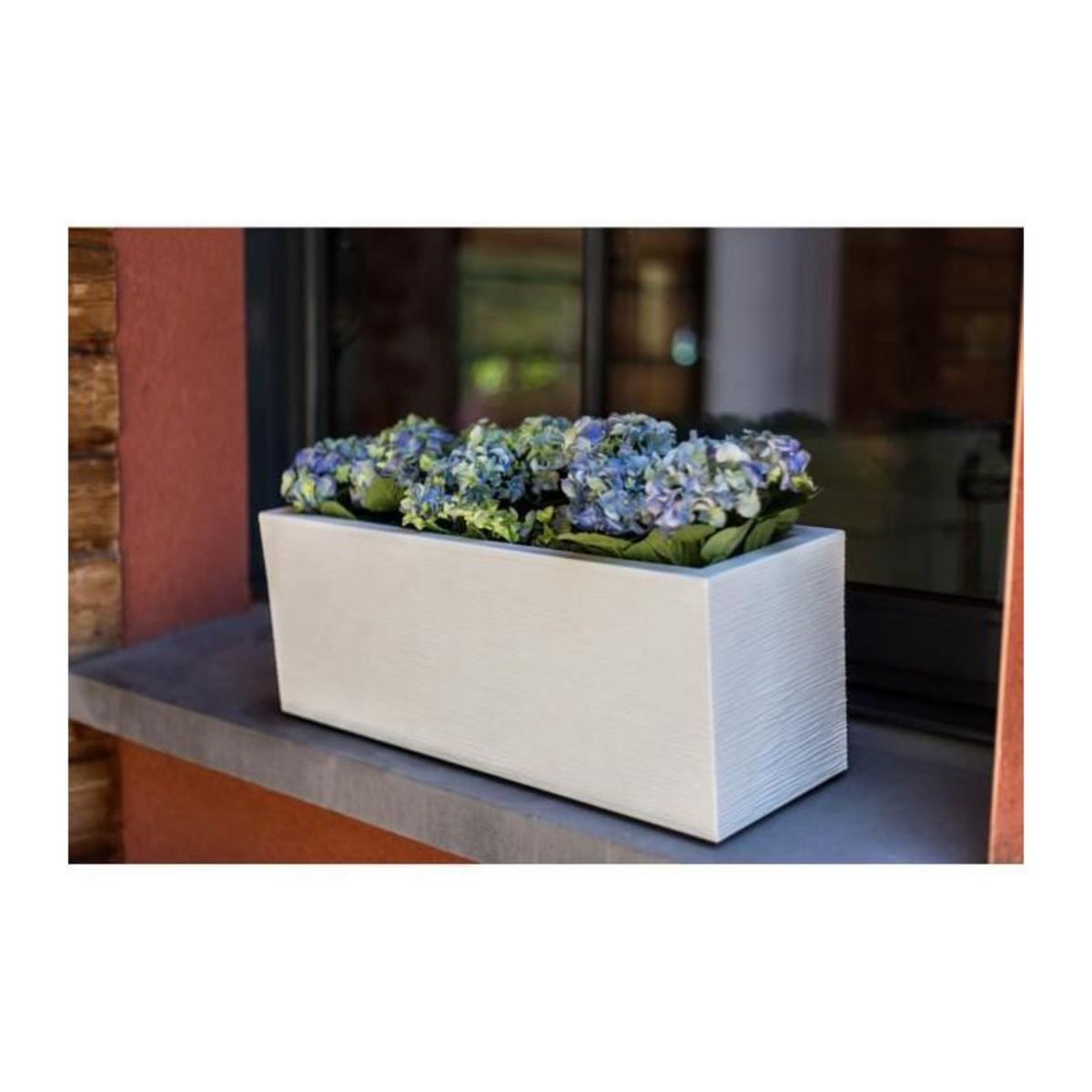 Eda Balconnière rectangulaire Graphit Up 59 x 19,5 x 22,8 cm - 25 L - Blanc cérusé - Eda