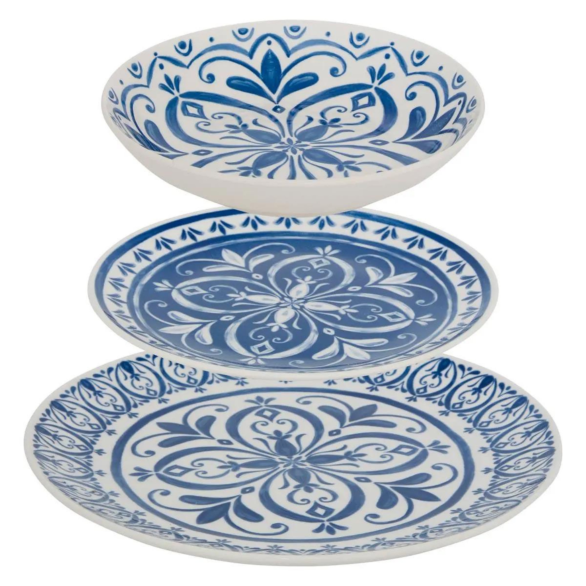 SECRET DE GOURMET Service de table 12 pièces  manon  26cm bleu