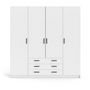 Voir la diapositive 3 : TVILUM Armoire VEGA - Décor Blanc mat - 4 portes + 3 tiroirs - L 195,5 x P 49,6 x H 200,4 cm