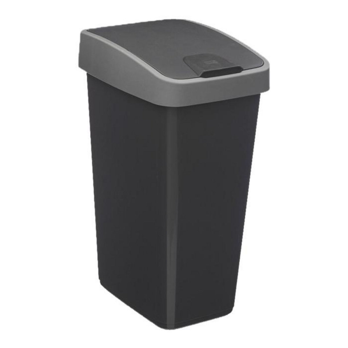 FIVE Poubelle de Cuisine  2 Ouvertures  25L Gris & Noir