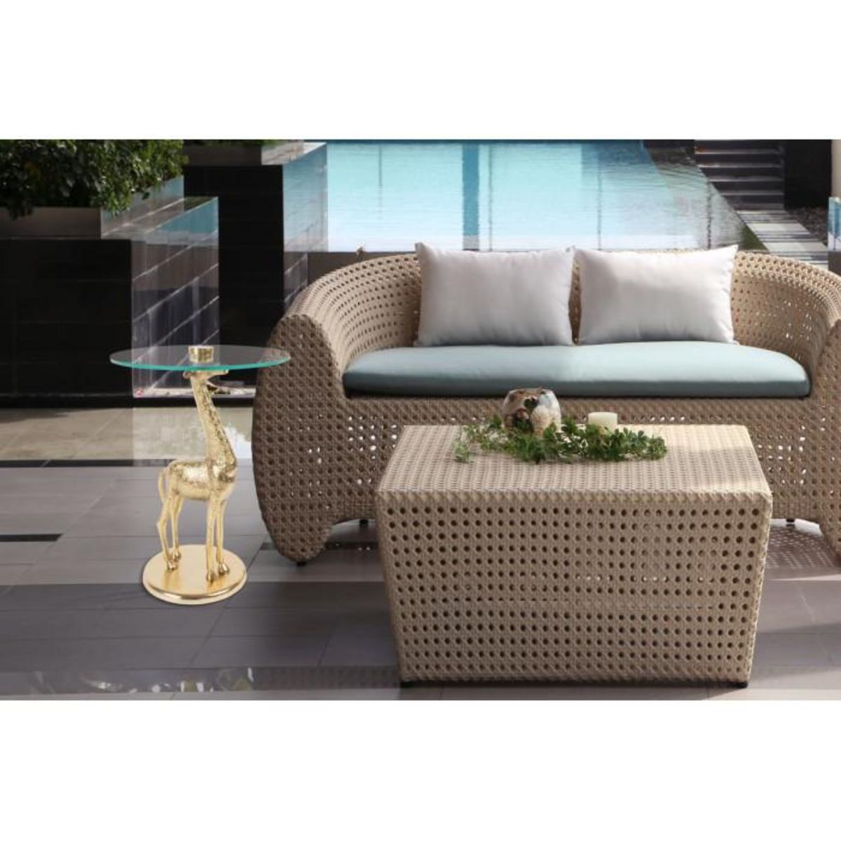 Paris Prix Table d'Appoint Design  Animality Girafe  58cm Or