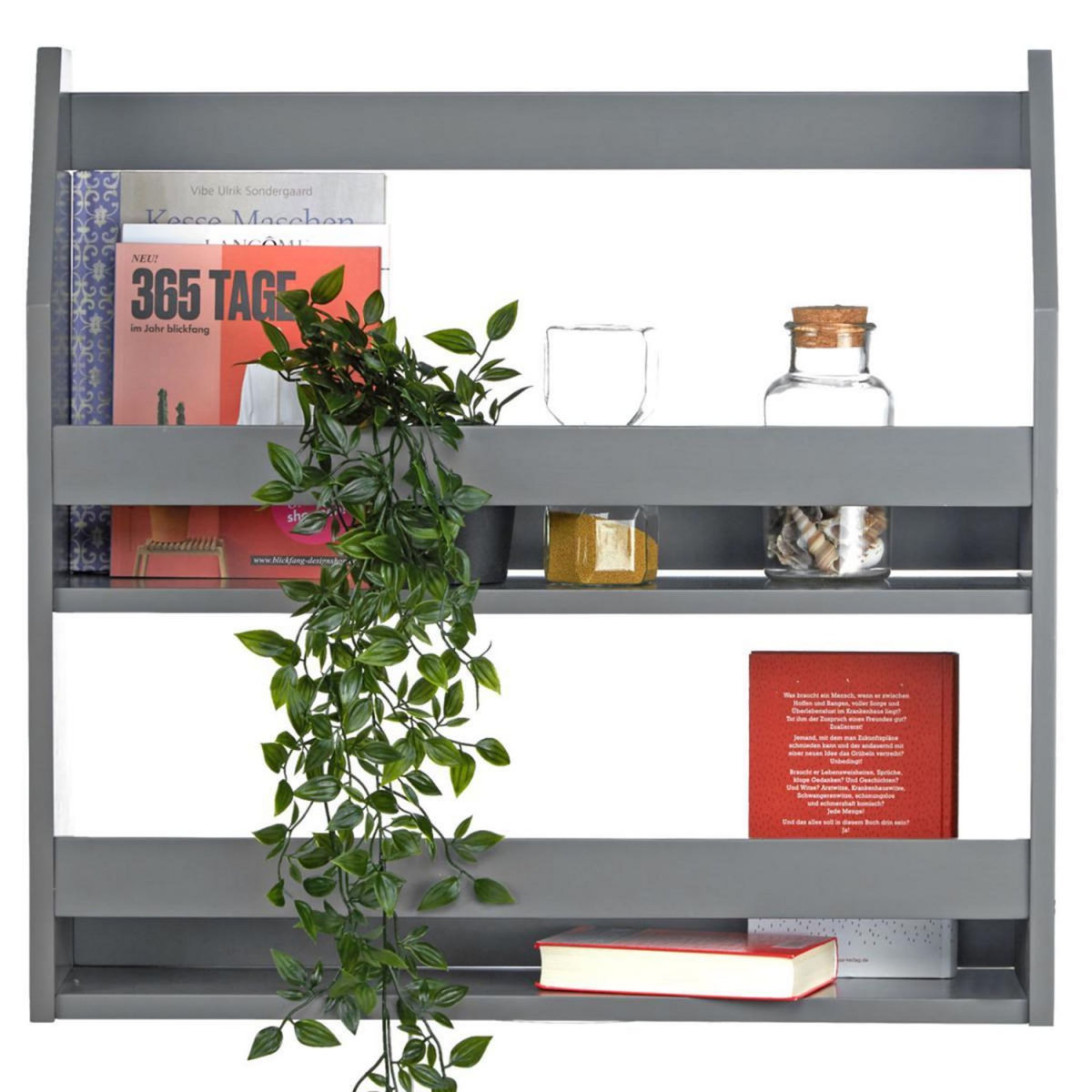 HomeStyle4U Étagère Murale Suspendue en Bois Gris - Décoration Élégante et Pratique