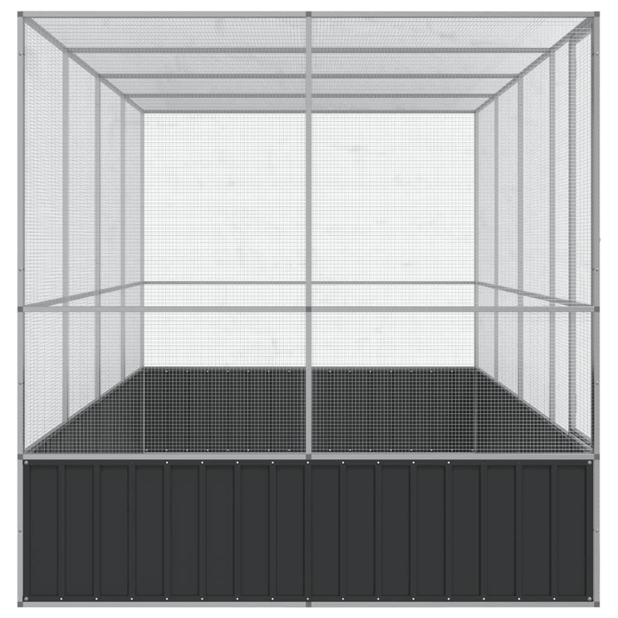 Voir la diapositive 4 : VIDAXL Voliere avec extension argente 418x207x212 cm acier