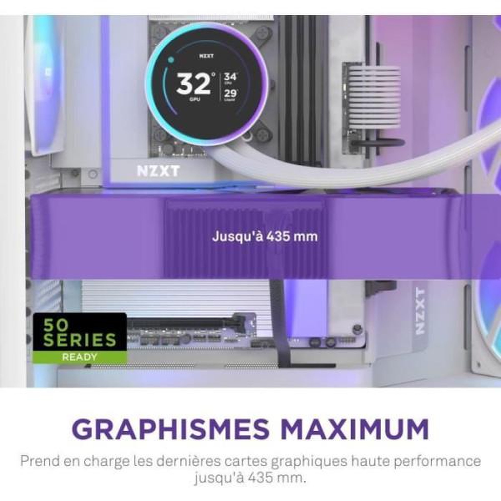Voir la diapositive 3 : NZXT Boitier moyen-tour - NZXT - CM-H92FW-P1 - H9 Flow RGB+ - Ventilateurs RGB inclus - Blanc - Contrôleur NZXT CAM