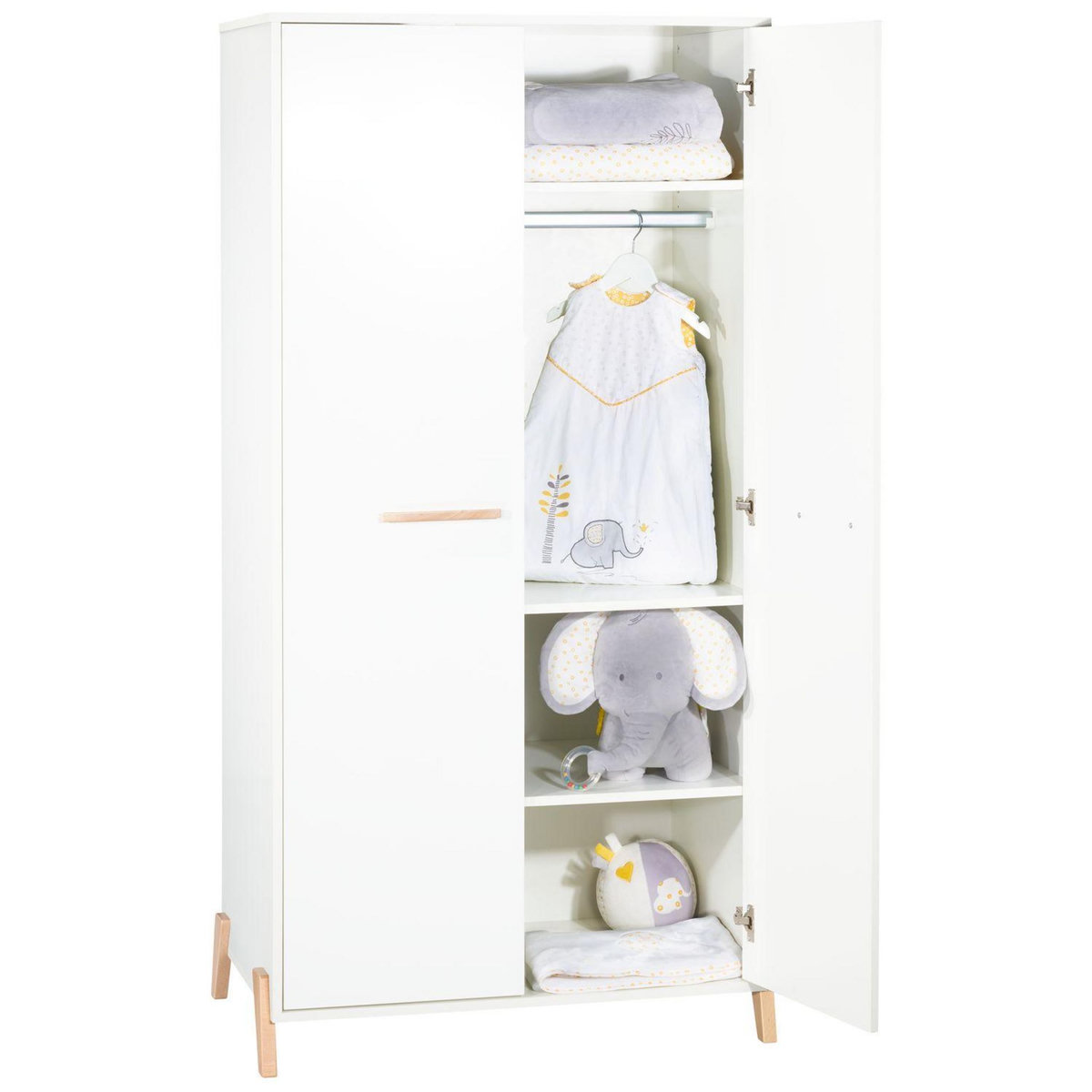 BABY PRICE Armoire bébé 2 portes JOY, coloris naturel