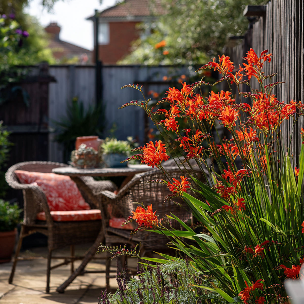 PLANT IN A BOX Fleur de l'Incendie - Set de 50 - Crocosmia 'Lucifer' - Bulbes à fleurs - Rouge