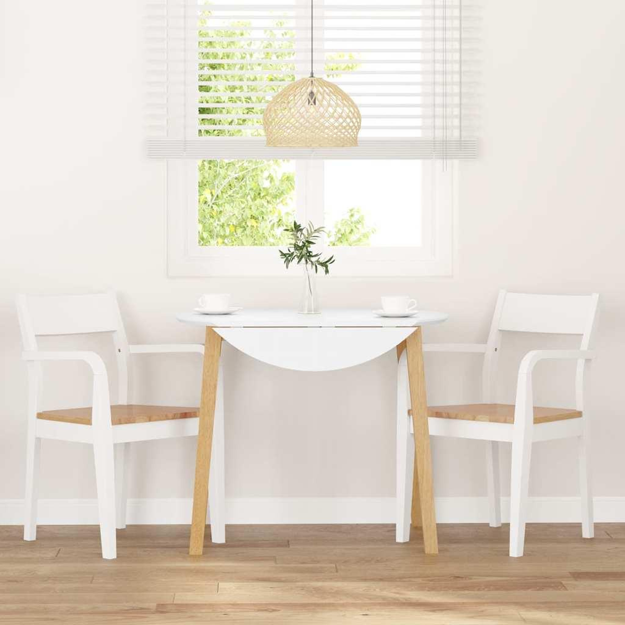 Voir la diapositive 3 : VIDAXL Chaises a manger 2 pcs blanc bois massif caoutchouc