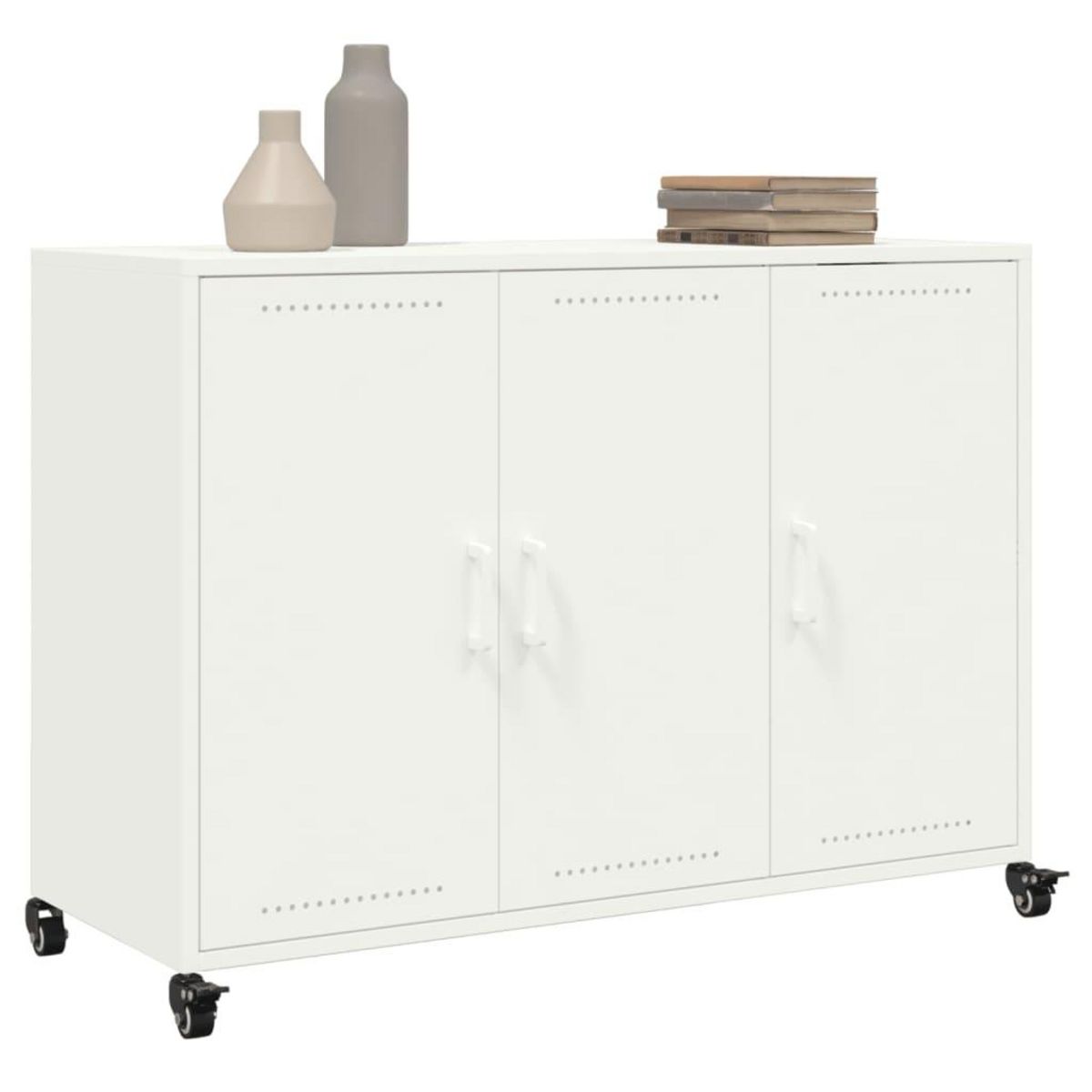 VIDAXL Buffet blanc 100,5x39x72 cm acier