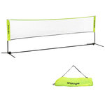 HOMCOM Filet de badminton volley-ball - hauteur réglable 107-155 cm - structure métal, sac de transport inclus - noir jaune fluo
