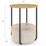Voir la diapositive 5 : ID MARKET Lot de 2 tables de chevet, tables d'appoint, bout de canapé DETROIT rondes avec panier en tissu design industriel