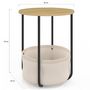 Voir la diapositive 5 : ID MARKET Lot de 2 tables de chevet, tables d'appoint, bout de canapé DETROIT rondes avec panier en tissu design industriel