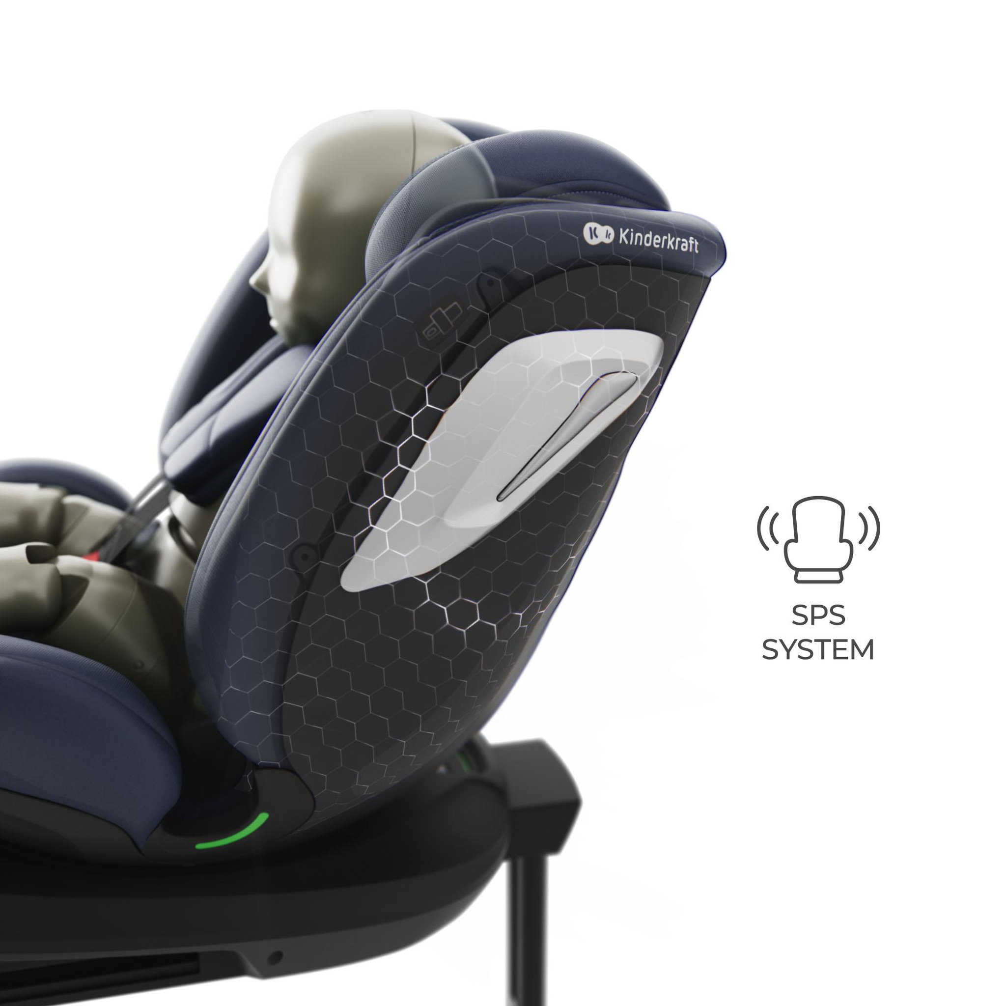 Voir la diapositive 5 : KINDERKRAFT Kinderkraft I-GROW 2 PLUS Siège Auto i-Size 40–150 cm (0–12 ans), Dos à la route jusqu'à 105 cm, 5 inclinaisons, ISOFIX + Top Tether, H-GUARD+ & SPS+, Bleu