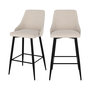 Voir la diapositive 1 : Rendez vous déco Lot de 2 chaises pour îlot central 66,5 cm en tissu beige-Pipo