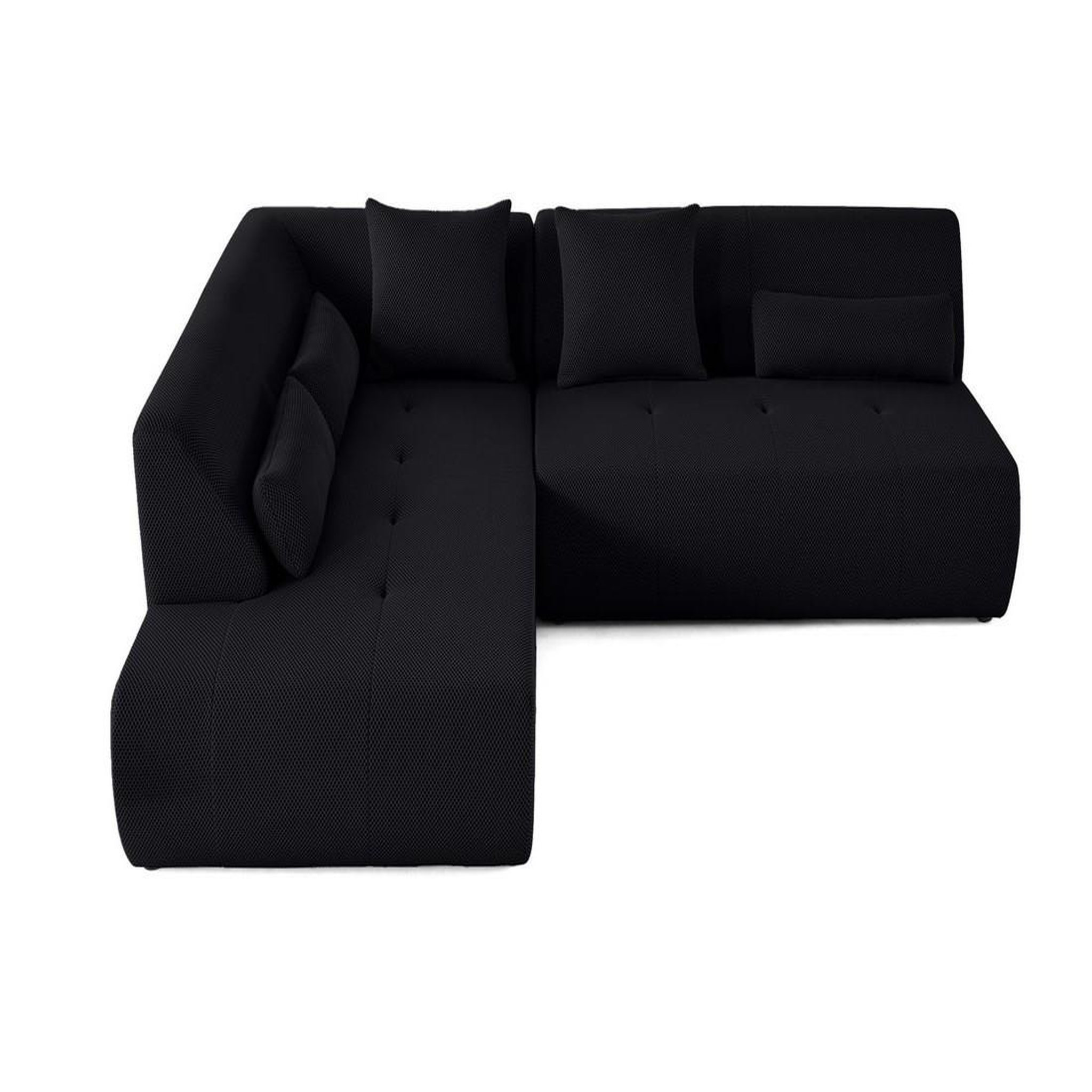 Voir la diapositive 6 : LISA DESIGN Onyx - canapé modulable d'angle gauche - 5 places - en tissu mailles 3d