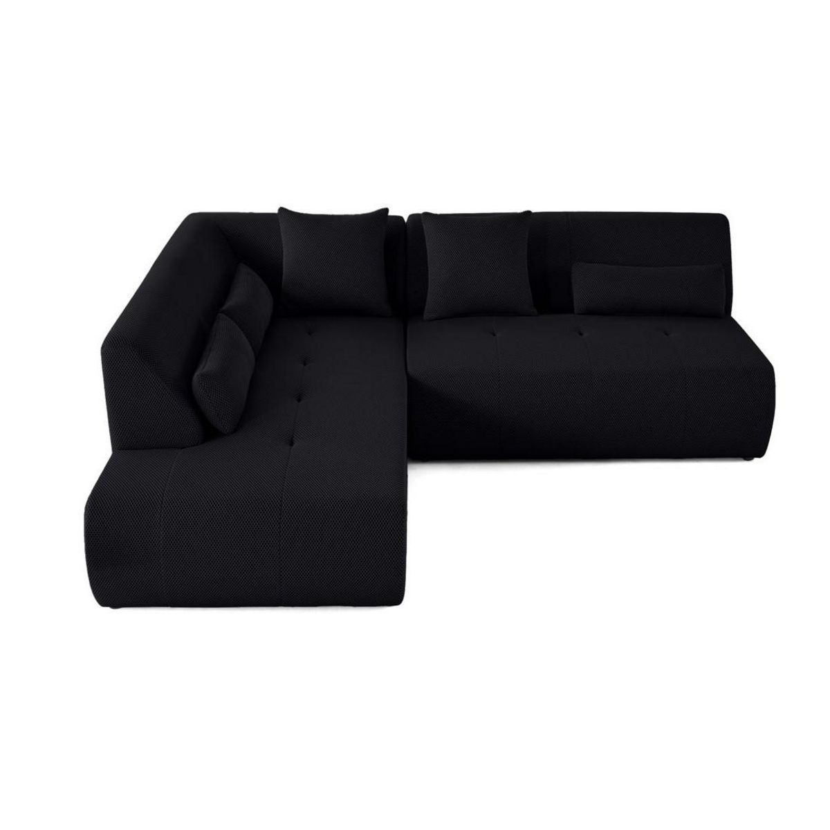 LISA DESIGN Onyx - canapé modulable d'angle gauche - 5 places - en tissu mailles 3d