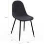 Voir la diapositive 5 : ID MARKET Lot de 6 chaises DALI en velours gris foncé pour salle à manger