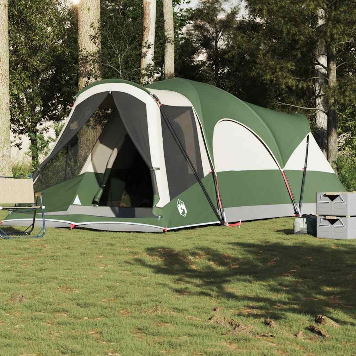 VIDAXL Tente familiale tunnel 8 personnes vert impermeable