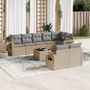 Voir la diapositive 1 : VIDAXL Salon de jardin avec coussins 9 pcs beige resine tressee