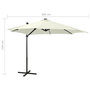 Voir la diapositive 6 : VIDAXL Parasol de jardin en porte-a-faux et mat et lumieres LED sable