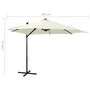 Voir la diapositive 6 : VIDAXL Parasol de jardin en porte-a-faux et mat et lumieres LED sable