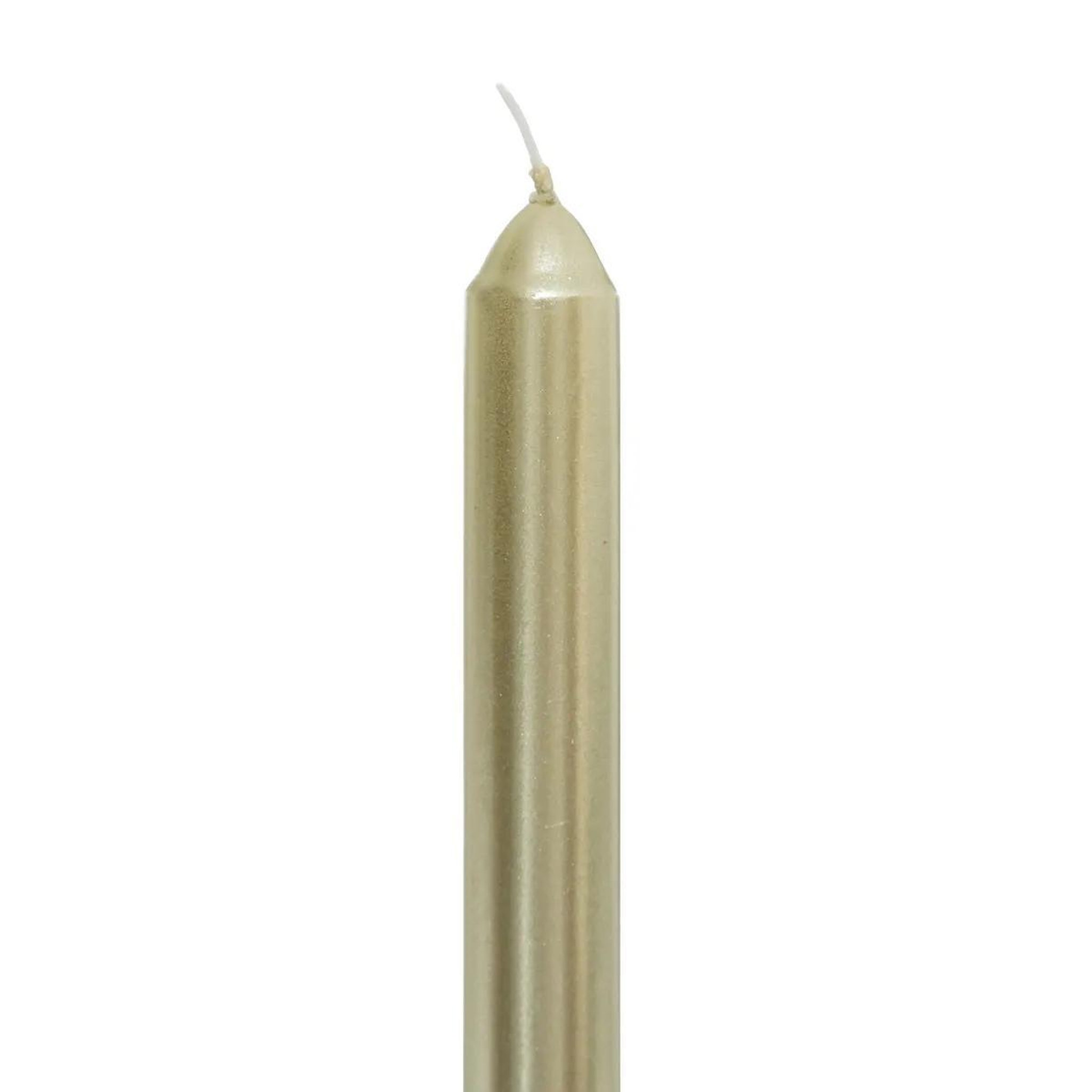 Voir la diapositive 2 : ATMOSPHERA Lot de 4 bougies bâton  satin  25cm or