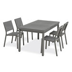 Paris Prix Ensemble Table de Jardin Extensible & 4 Chaises  Dania & Stockholm  160-210cm Anthracite