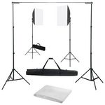 VIDAXL Kit de studio photo avec boîtes a lumiere et toile de fond
