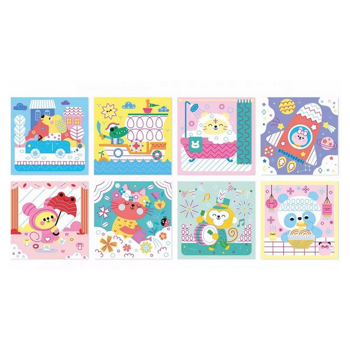 Juratoys-Janod Coffret Créatif Graphisme pour Enfants à Partir de 5 Ans - Apprendre à Tracer et Dessiner