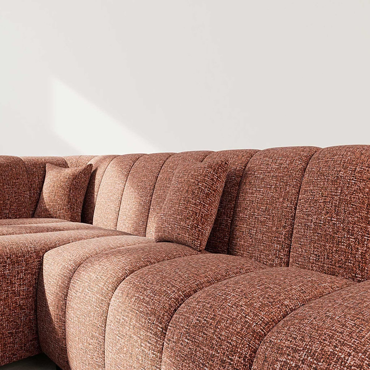LISA DESIGN Curtis - canapé d'angle gauche 4 places sans accoudoir en tissu texturé