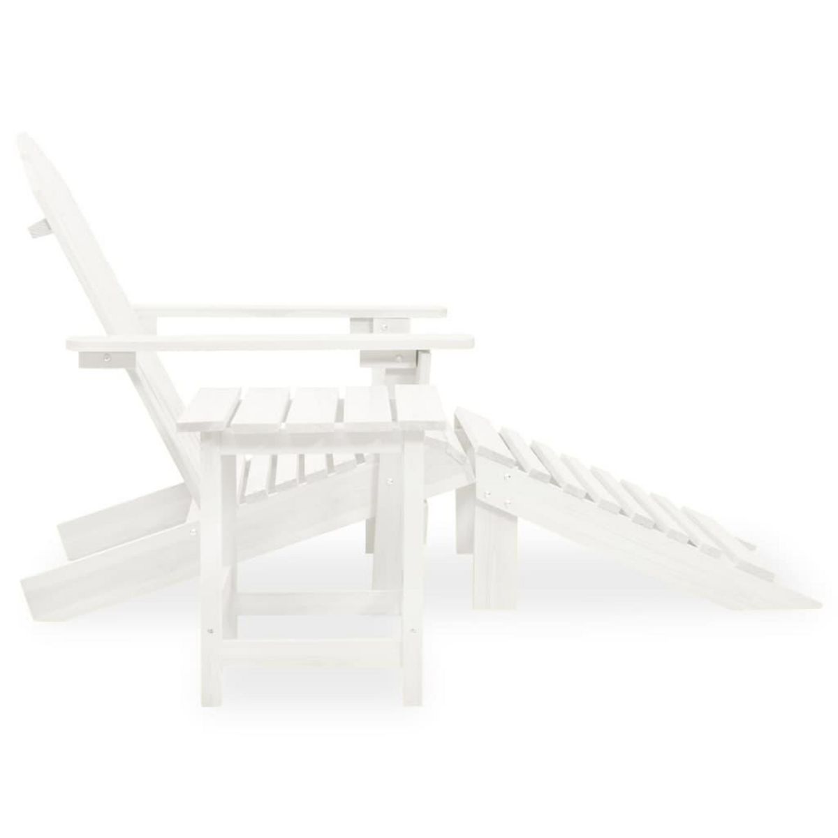 VIDAXL Chaise de jardin Adirondack avec pouf et table Sapin Blanc