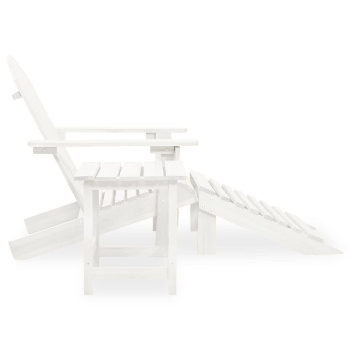 VIDAXL Chaise de jardin Adirondack avec pouf et table Sapin Blanc
