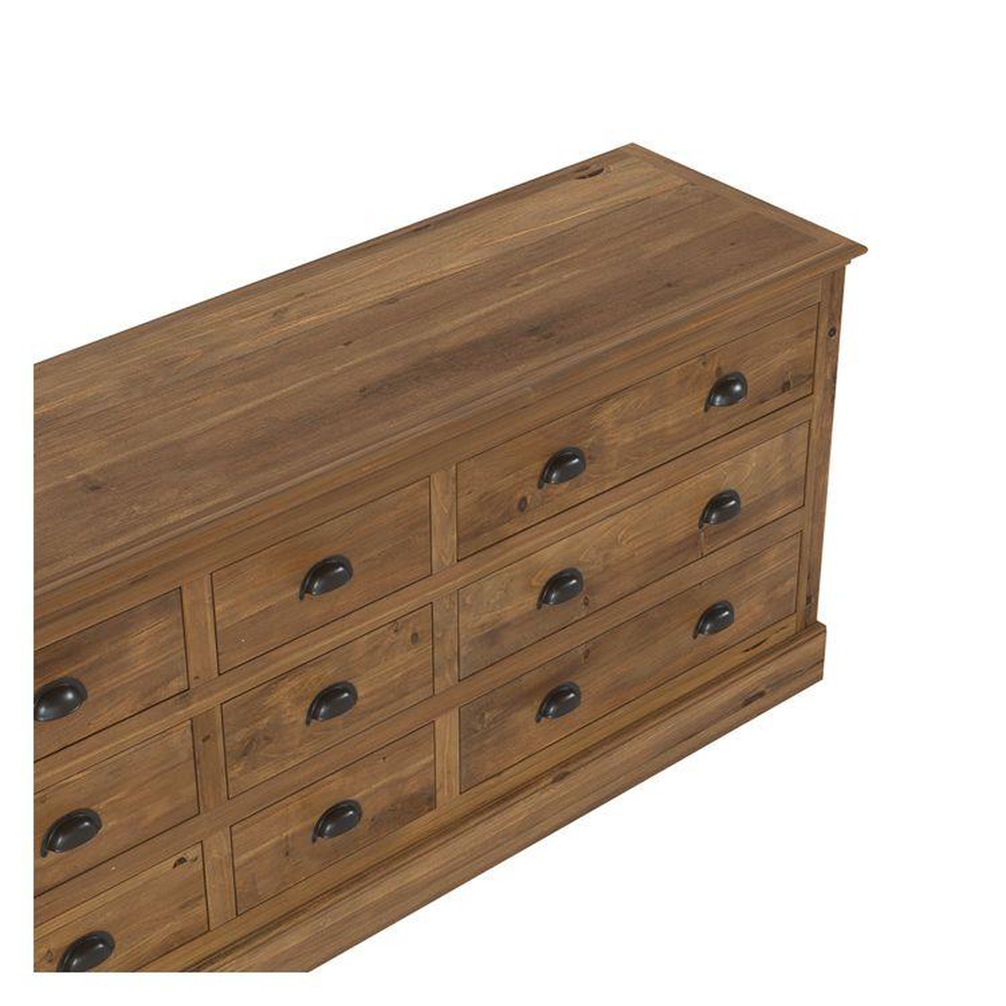 Voir la diapositive 6 : MAISON PAVANE Buffet 9 tiroirs en bois de cèdre recyclé-tobias