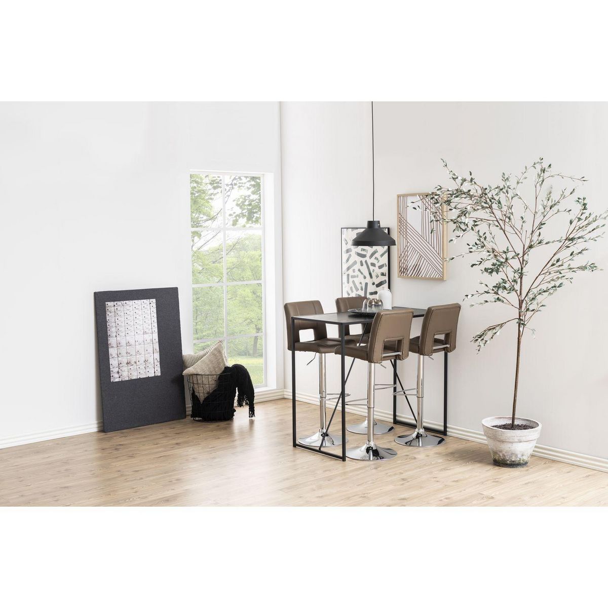 TOILINUX Table de bar haute Sireine en MDF et métal