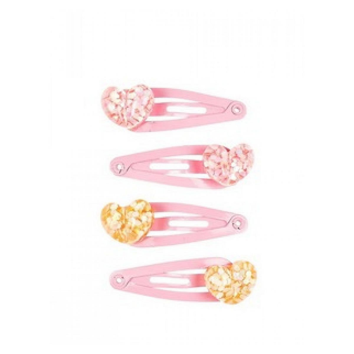 SOUZA Barettes Loiza coeur rose et coeur doré