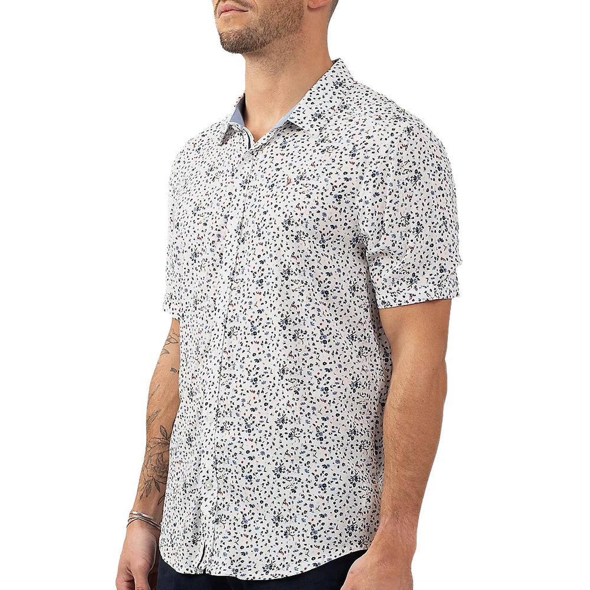 SUN VALLEY Chemise Imprimé Blanche Homme Sun Valley SUVI. Coloris disponibles : Blanc