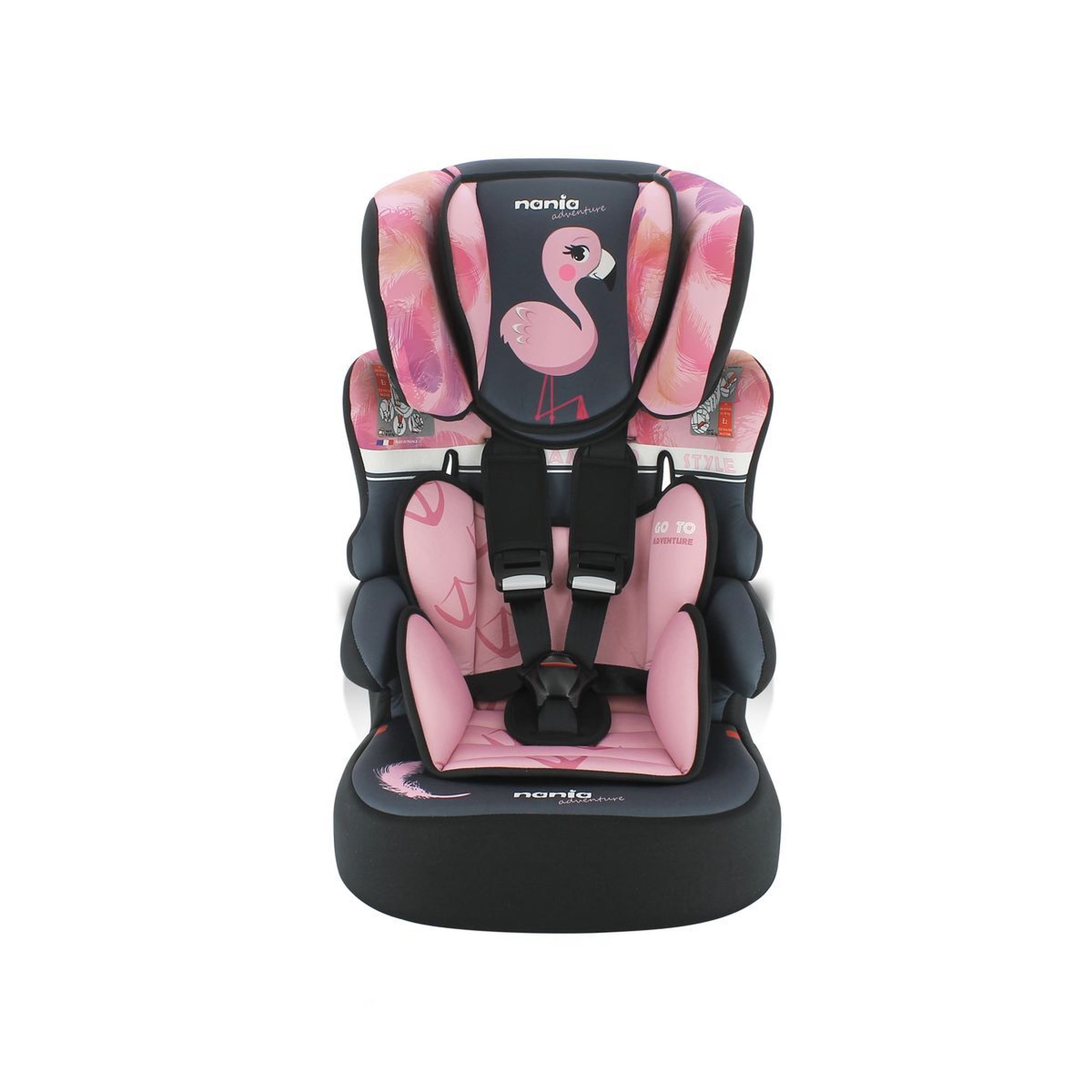 Voir la diapositive 2 : NANIA Rehausseur groupe 1/2/3 Animal Beline Flamant rose