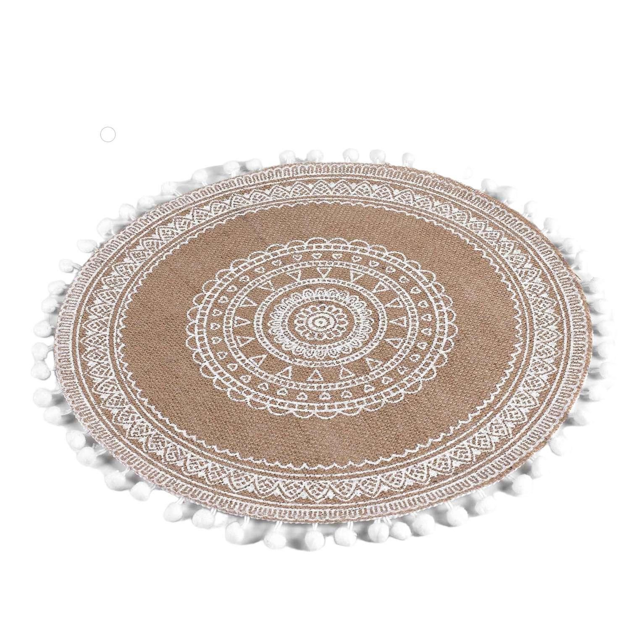 Voir la diapositive 1 : Douceur d'Intérieur Set de table en jute avec pompons Azusa