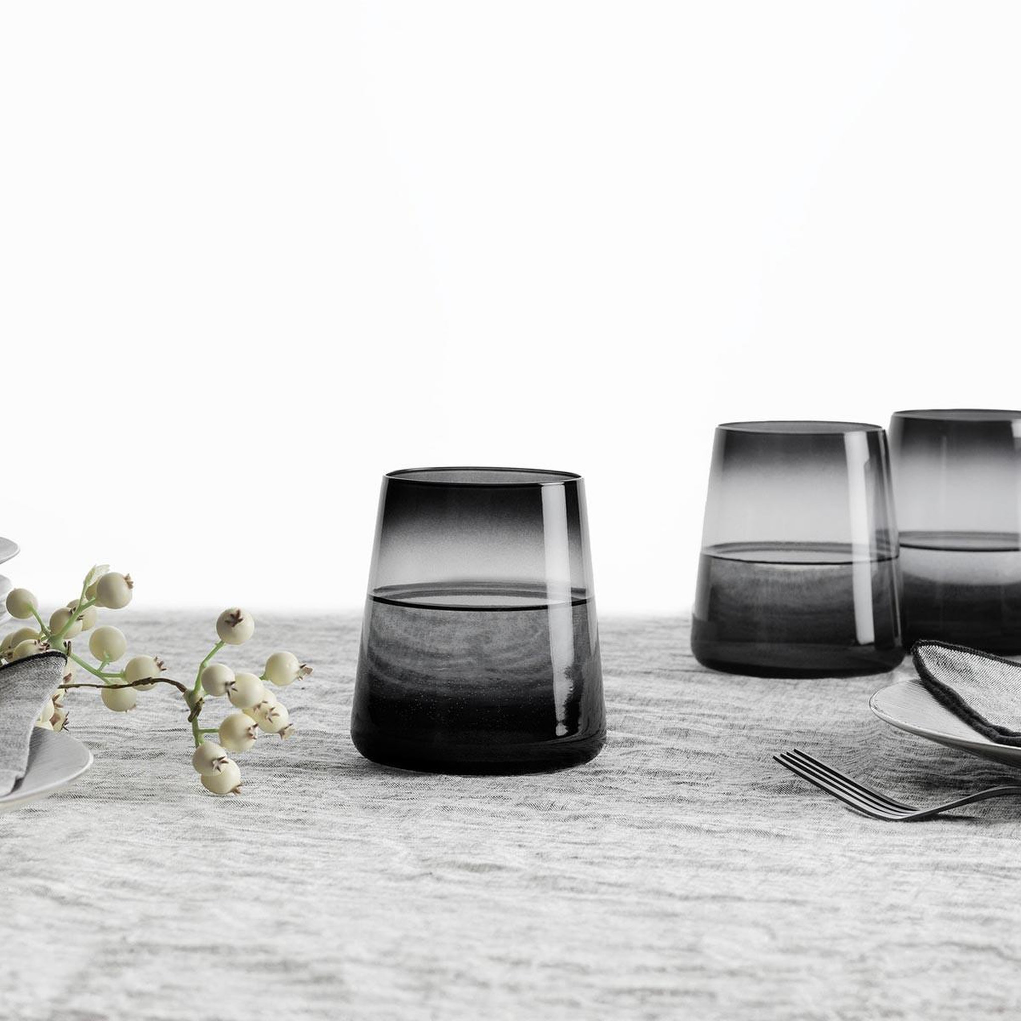 Voir la diapositive 3 : SECRET DE GOURMET Lot de 6 verres bas trapèze  inuit dreams  38cl gris