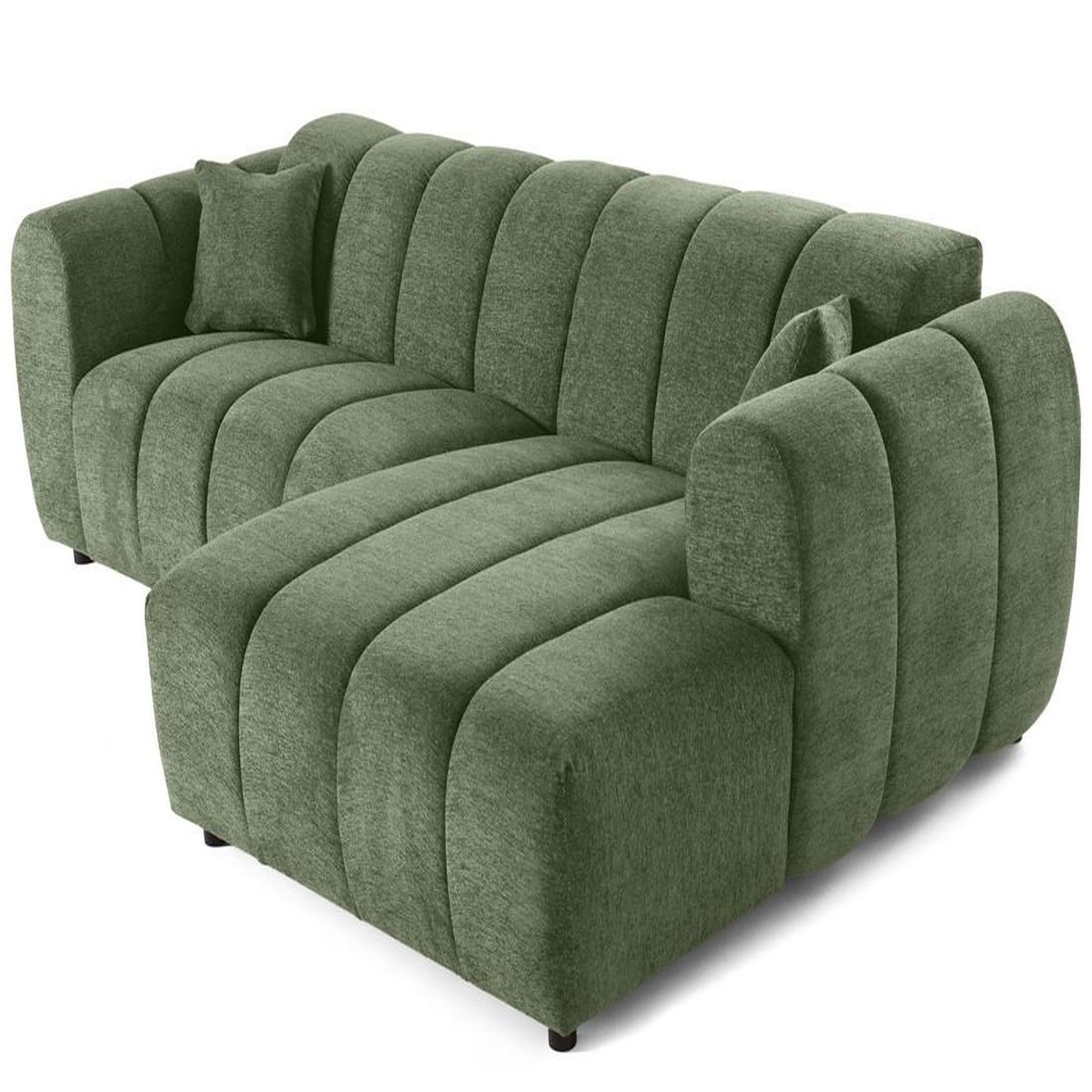 Voir la diapositive 2 : LISA DESIGN Curtis - canapé d'angle droit 4 places en tissu texturé