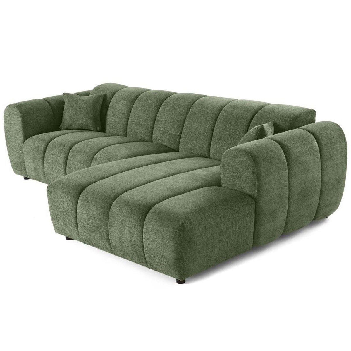 LISA DESIGN Curtis - canapé d'angle droit 4 places en tissu texturé