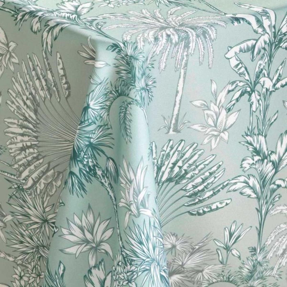 Paris Prix Nappe Antitache Imprimé  Canarie  145x240cm Sauge